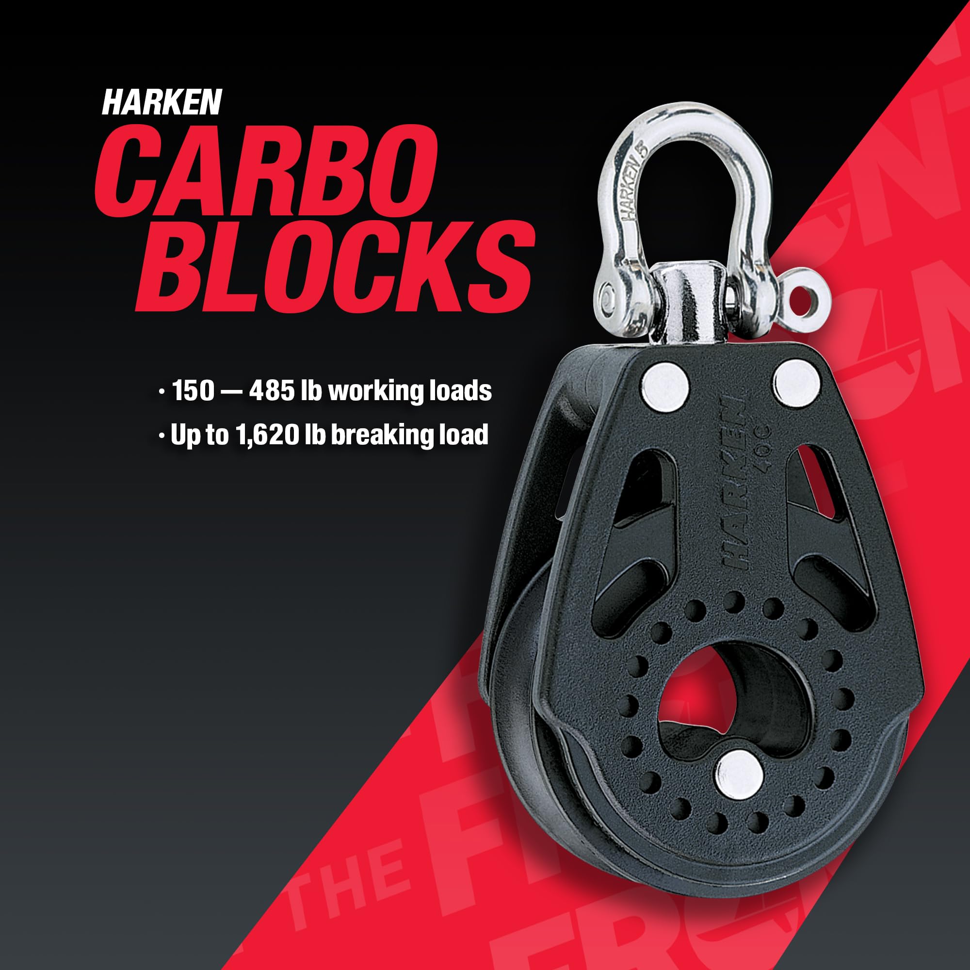 Amazon | HARKEN (ハーケン) 40mm Carbo Quad Block Swivel/カーボ4連